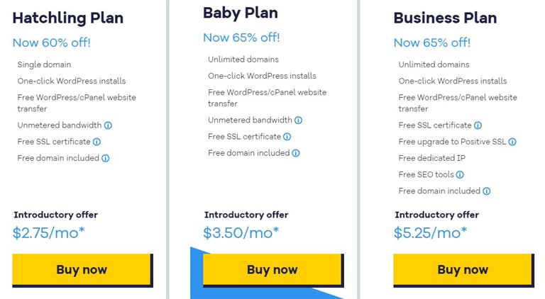 hostgator shared plan